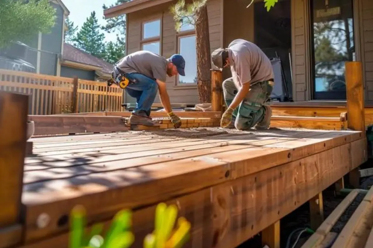 two contractors deck building services