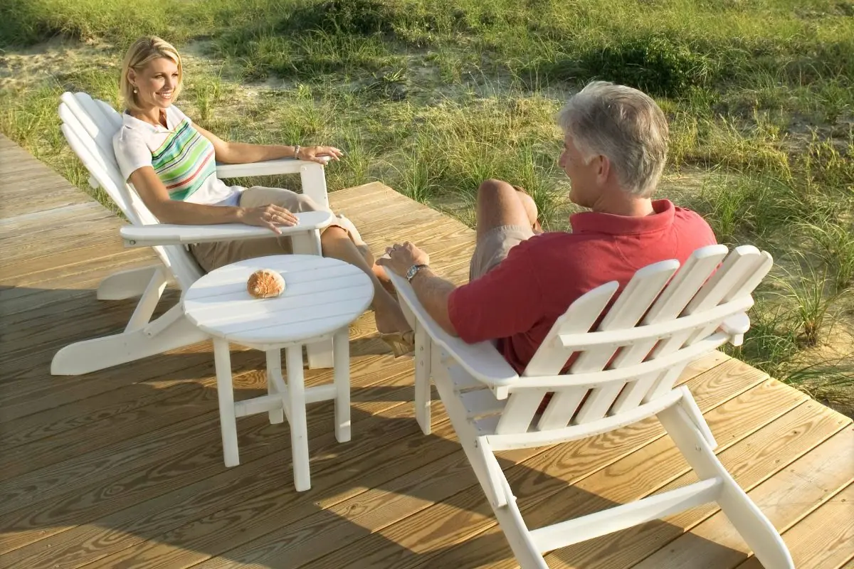 couple relaxing on deck